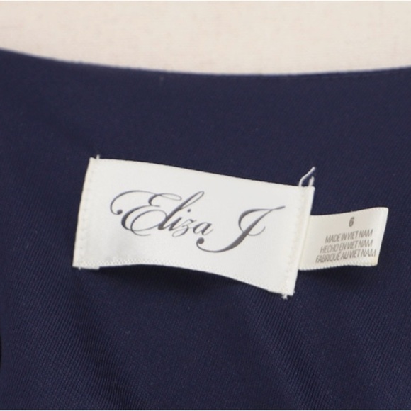 ELIZA J Paisley Scarf Print Belted Maxi Dress Size 6 Navy Pink Jersey Summer Fun - Picture 5 of 9